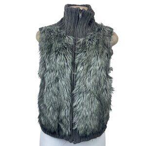 Justice Youth Girl's Grey Faux Fur Lining Size Vest Sz 16- NWT
